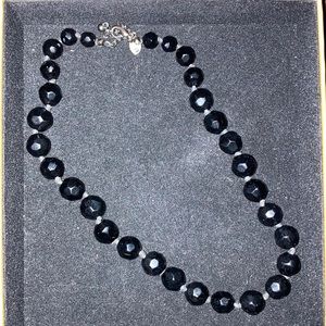 Express Black Faceted Bead Necklace